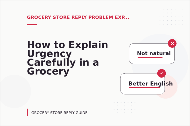 How to Explain Urgency Carefully in a Grocery Store Reply